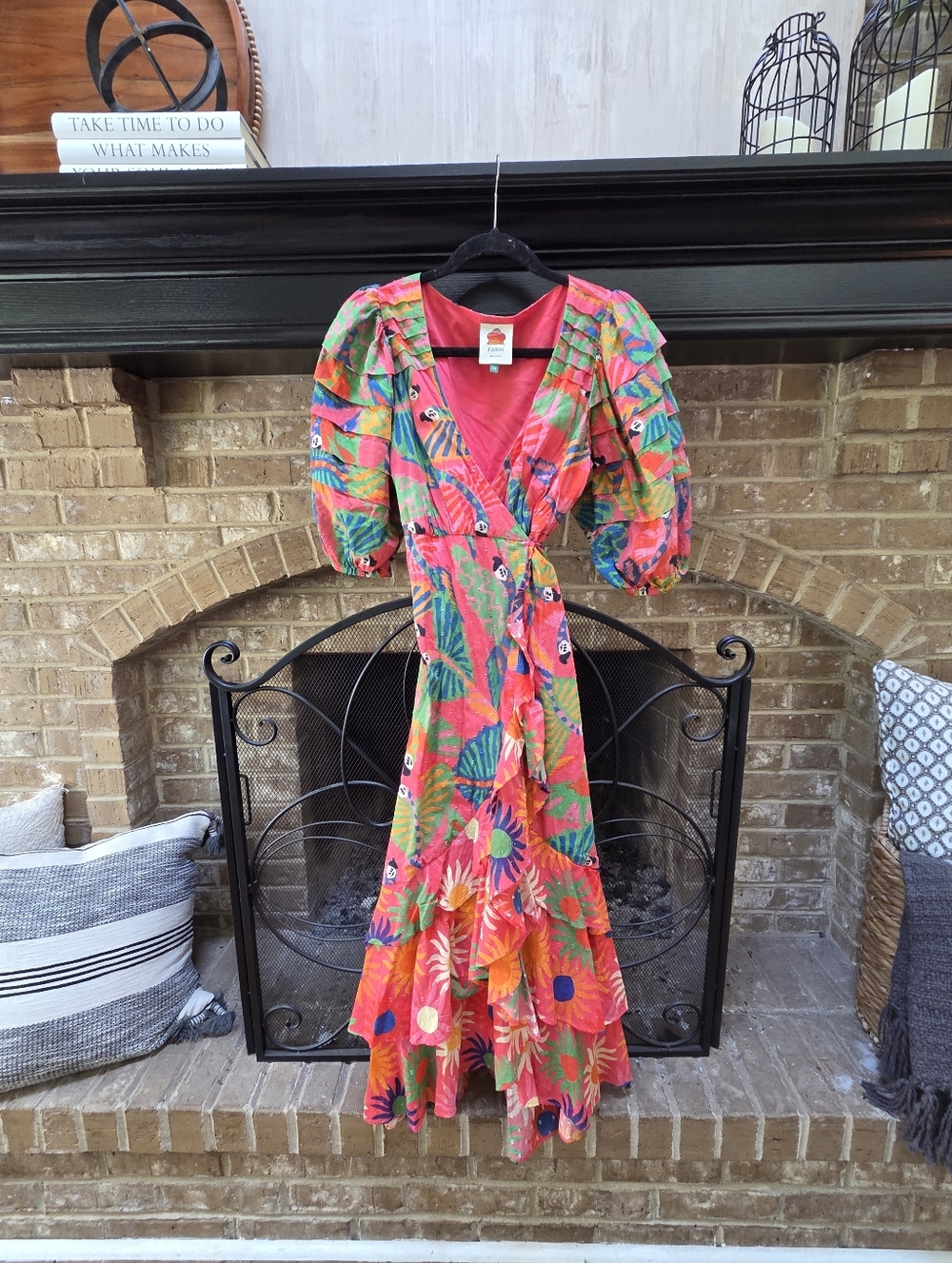FARM Rio Macaw Ruffled Wrap Dress - Picture 4 of 7